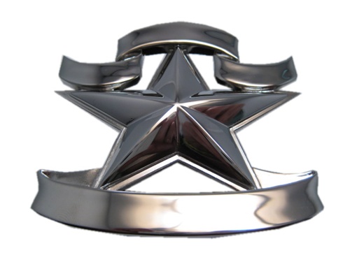 Chrome Star with Ribbon Belt Buckle