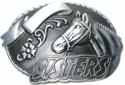 horse head sisters silver belt buckle western beltbuckle style