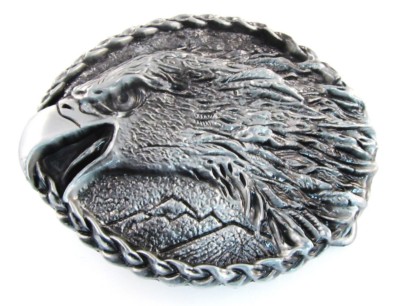 eagle head gray small oval belt buckle western beltbuckle style