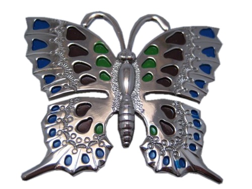 Chrome Butterfly Belt Buckle