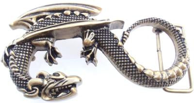 dragon cutout brass belt buckle