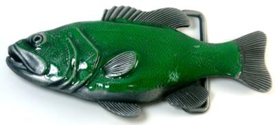fish cutout green belt buckle