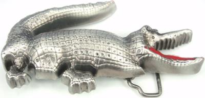 alligator cutout med alligator silver belt buckle