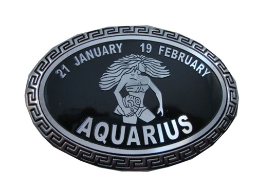 Astrology Sign Aquarius Belt Buckle