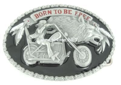 born to be free with biker belt buckle