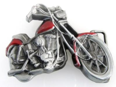 motorcicle burgandy cut out belt buckle