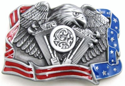 eagle with an engine between its claws belt buckle