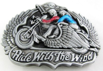 biker ride with the wind belt buckle