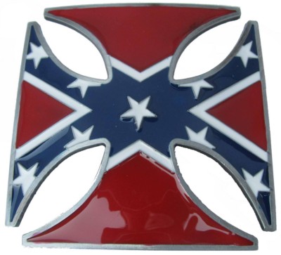 confederate flag on a chopper cross belt buckle