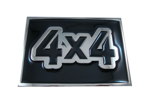 Rectangle 4x4 Chrome with Black Belt Buckle