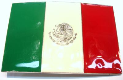 mexico flag belt buckle