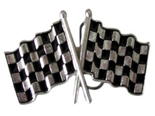 Double Checkered Flags Belt Buckle