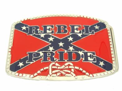 rebel flag on square rebel pride belt buckle
