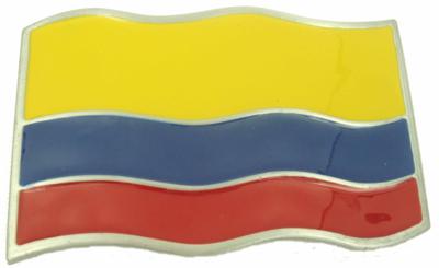 colombia waving flag belt buckle