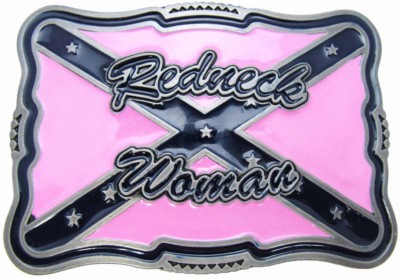 redneck woman confederate flag pink belt buckle