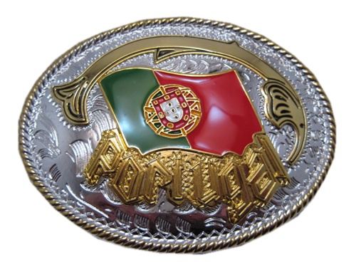 Western Style with Portugal Flag Belt Buckle