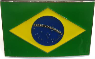 brazil flag square belt buckle