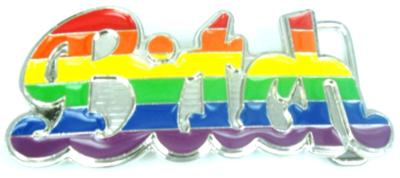 gay pride bithc cut out belt buckle
