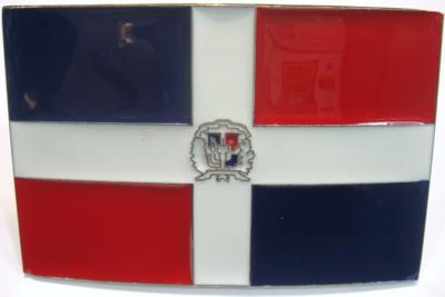 dominican republic flag square belt buckle