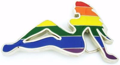 gay pride naked lady cut out belt buckle