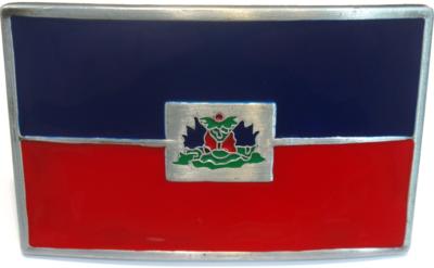 haiti flag belt buckle