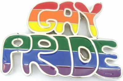 gay pride cutout belt buckle