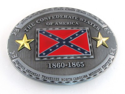 the confederate states of america in oval belt buckle western beltbuckle style