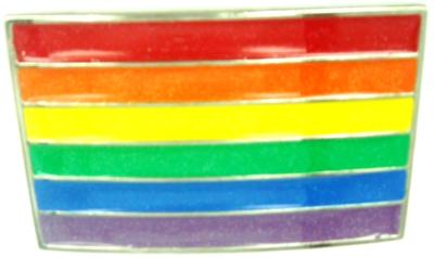 gay pride flag belt buckle