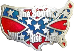 The South Will Rise Again Confederate Flag Belt Buckle