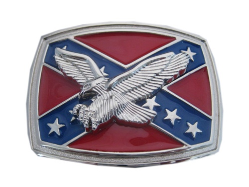 Confederate Flag with Eagle Belt Buckle