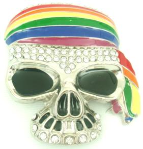 skull with gay pride flag bandanna cutout