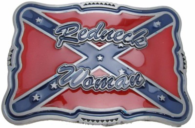 redneck woman confederate flag red belt buckle