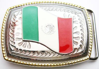 mexico small square flag belt buckle
