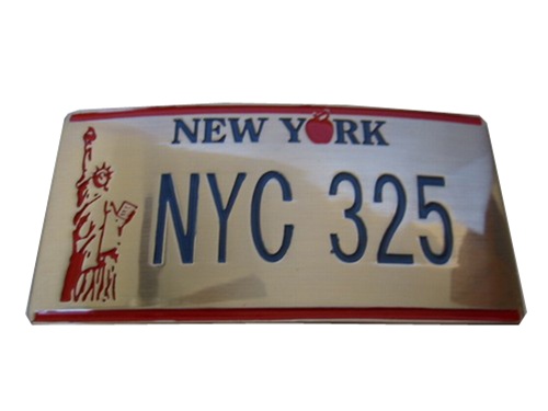 New York License Plate Belt Buckle