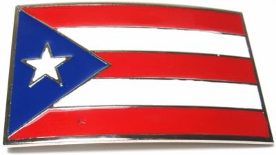 puerto rico flag belt buckle