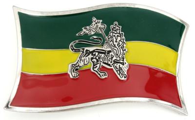 ethiopia waving flag belt buckle