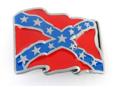 confederate waving flag belt buckle