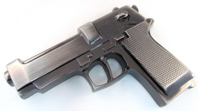 gun belt buckle cut out gray