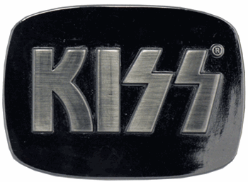KISS Dark Chrome Logo Belt Buckle