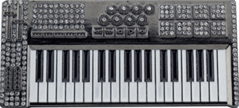Keyboard with Rhinestones Belt Buckle