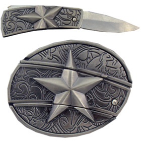 Antique Style Star with Knife Belt Buckle