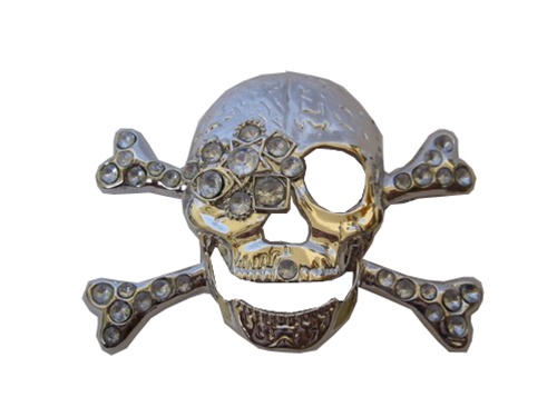 Skull with Rhinestones Belt Buckle