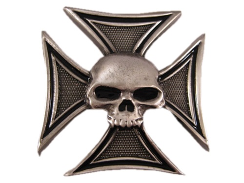Iron Cross with Skull Belt Buckle