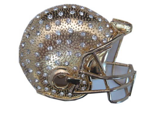 Gold Football Helmet Belt Buckle