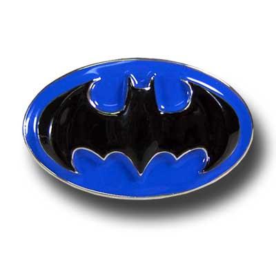 Batman 3D Black Symbol Blue Background Belt Buckle