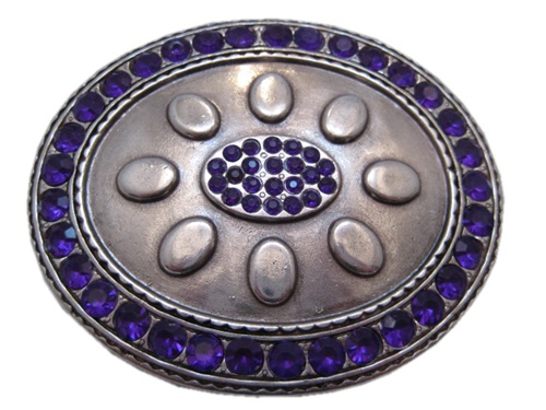 Oval with Purple Stones Belt Buckle